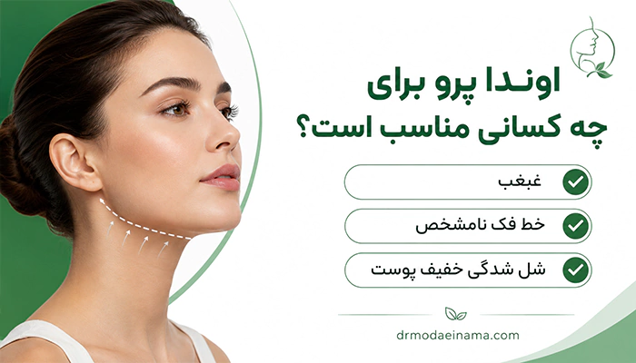 اوندا پرو برای چه کسانی مناسب است؛ درمان غبغب، خط فک نامشخص و شل شدگی خفیف پوست